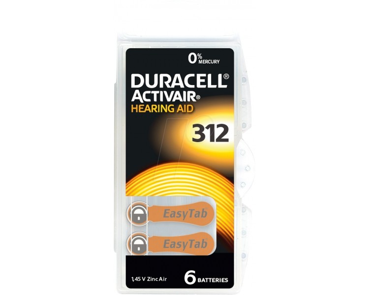 DURACELL | DA312 Acustica Activeair| 6 Pezzi