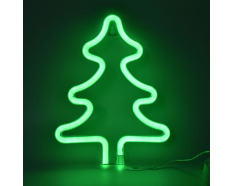 Albero di Natale LED Neon Verde | 19x2x25 cm