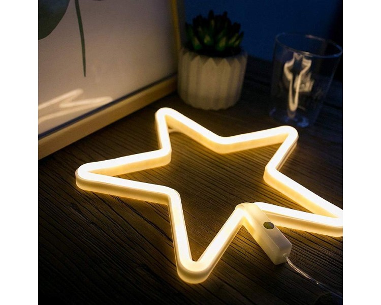 Stella di Natale LED Neon Bianco Caldo | 28,5x2x28,5 cm