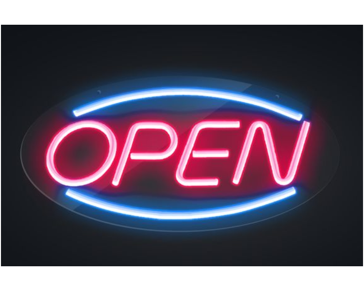 OPEN Neon LED Plexi Multicolore | 30x2x16 cm