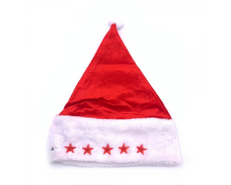 Cappello di Natale con Stelline Luminose | 44x29 cm