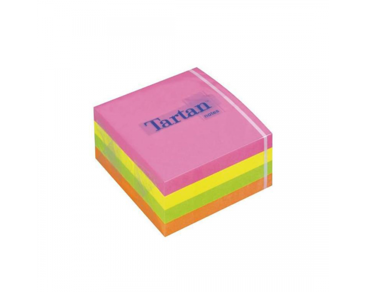 Post-it Tartan Cubo - 76x76mm - 400 Fogli -  Neon Rainbow