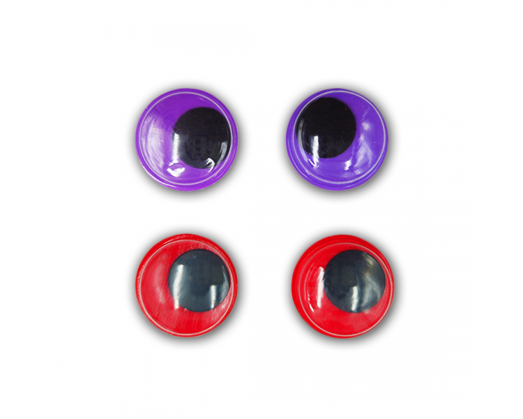 Occhi in Plastica|4 pz|Viola/Rosso