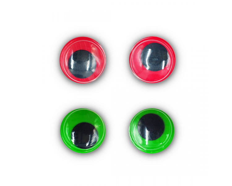 Occhi in Plastica|4 pz|Rosso/Verde