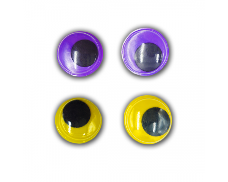 Occhi in Plastica|4 pz|Viola/Giallo