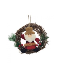 Corona Natalizia con Babbo Natale | 16cm