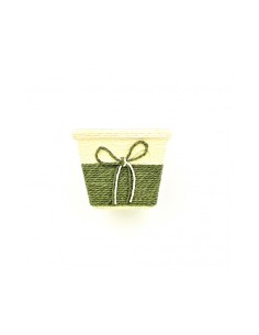 Vasetto con Fiocco 13x10cm Verde 2
