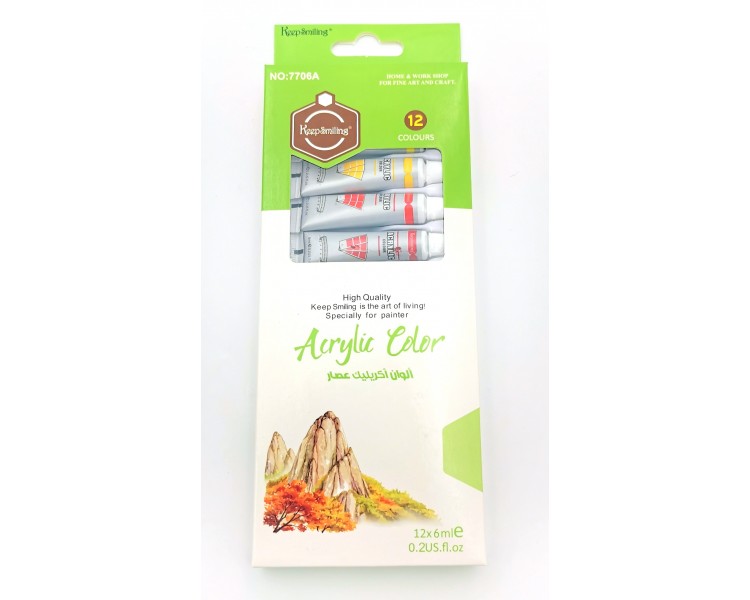 Set Colori Acrilici "KeepSmiling" | 12x6ml - 12 pezzi